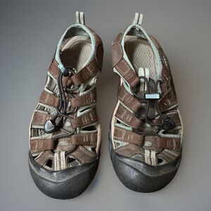 KEEN Waterproof Sport Hiking Sandals Women’s Size 7 Brown Teal Trail Shoes